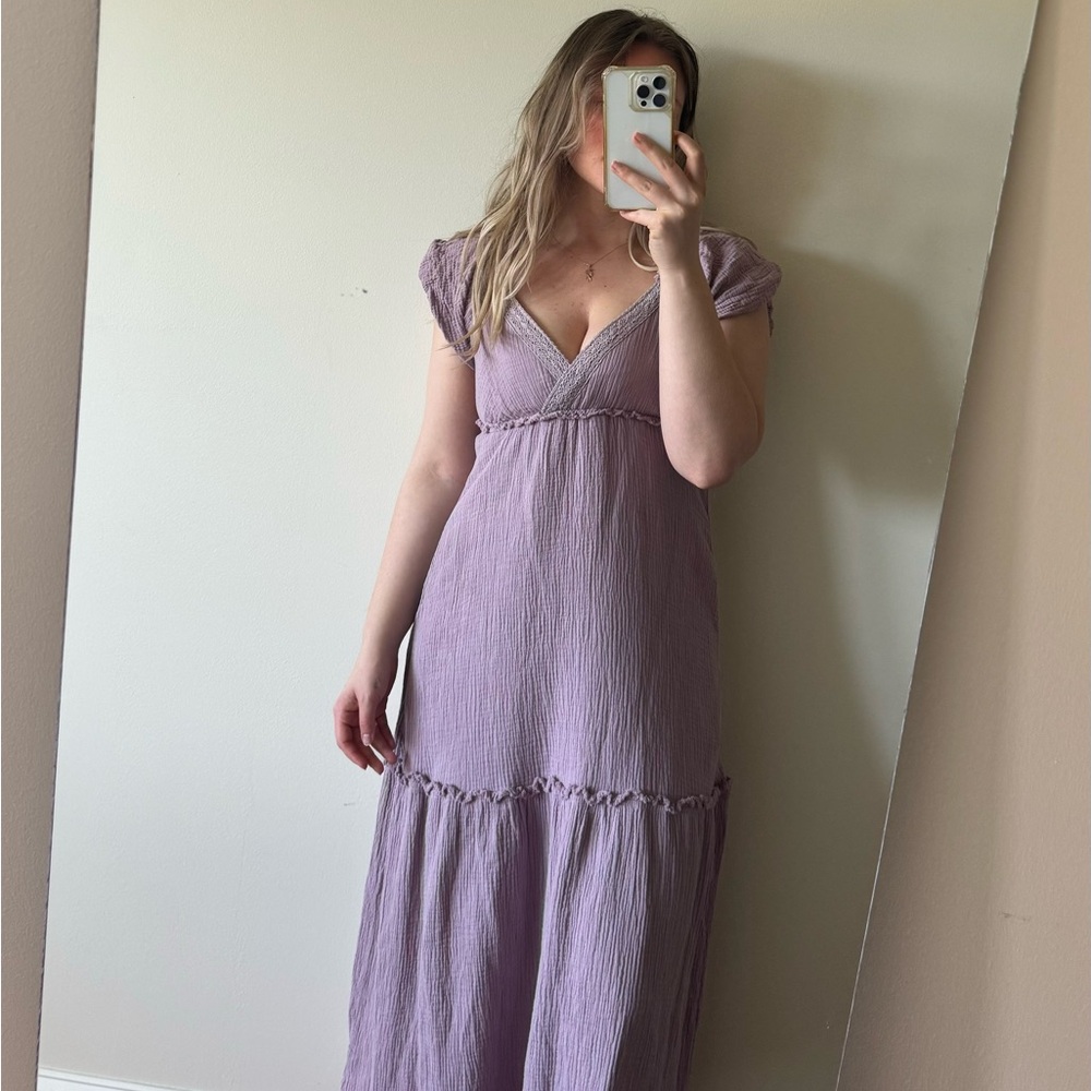 Lilac Maxi Dress Backless